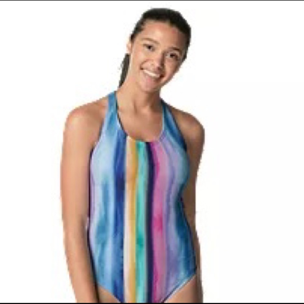 Speedo Women's Printed Thin Strap One Piece Swimsuit. Size 6. NWT. #0281
